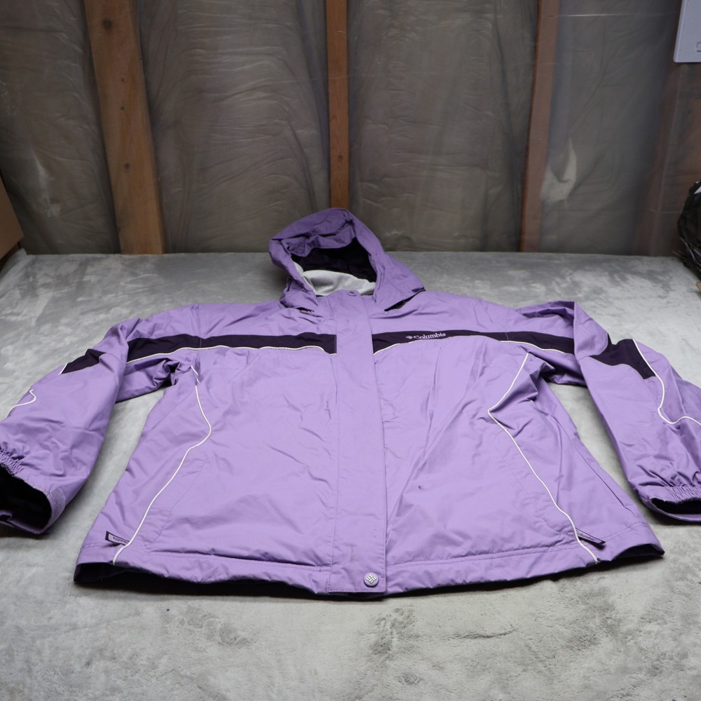 Columbia Jacket Womens XL Purple Waterproof Wind Rain Ski Snow Winter 3in1 Shell